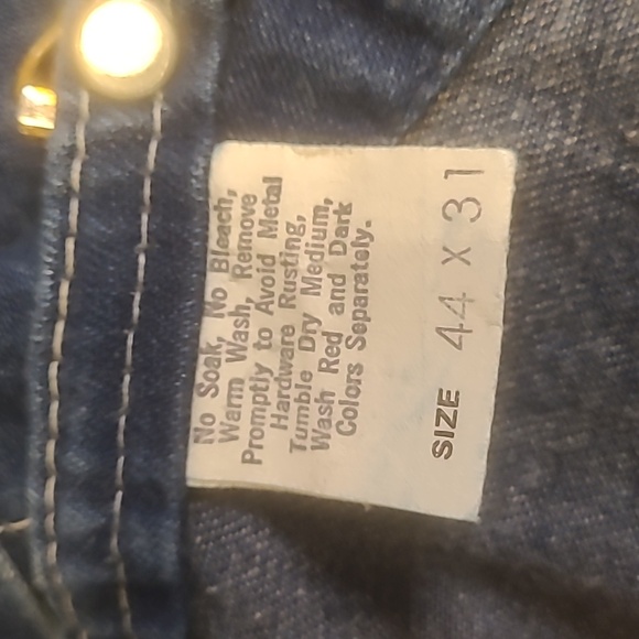 Vtg Oshkosh B’Gosh Farmer Work Carpenter Blue Jean Bib Overalls Men 44×31 USA - Picture 7 of 8